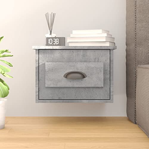 MNISDFL Wand-Nachttisch Betongrau kommode mit schubladen nachtschrank for Wohnzimmer Zimmer 41,5x36x28 cm von MNISDFL