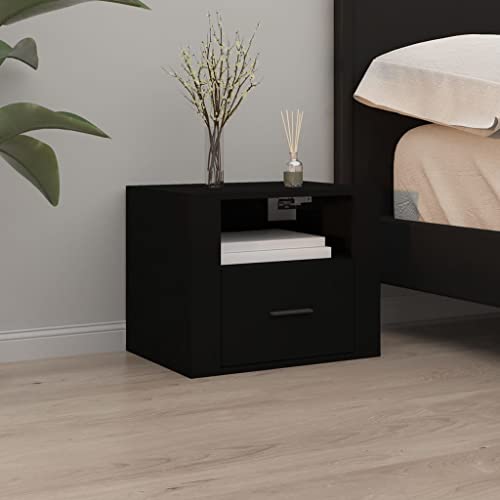 MNISDFL Wand-Nachttisch Schwarz kommode mit schubladen nachtschrank for Zimmer Schlafzimmer 50x36x40 cm von MNISDFL