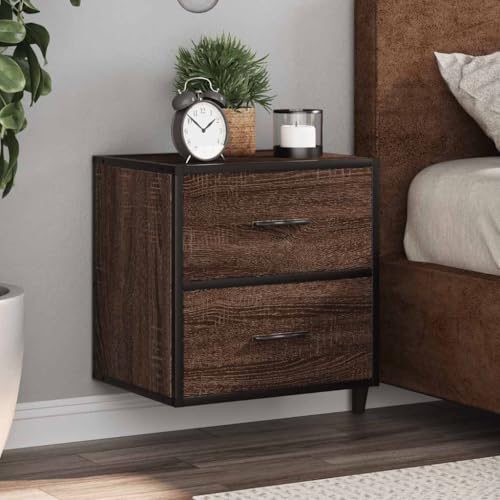 MNISDFL Wand-Nachttische 2 STK. Braun Eichen-Optik nachttische kommode mit schubladen for Schlafzimmer Wohnzimmer 40x31x39,5 cm von MNISDFL