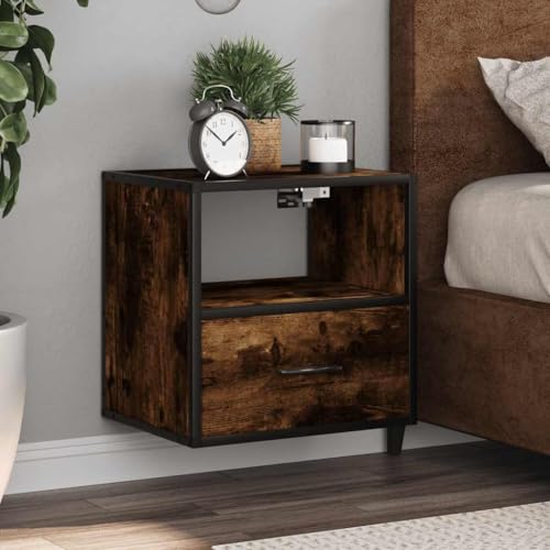 MNISDFL Wand-Nachttische 2 STK. Räuchereiche nachttisch Bedside Table for Schlafzimmer Zimmer 40x31x39,5 cm von MNISDFL
