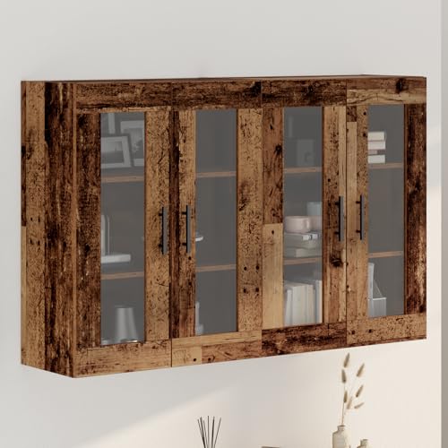 MNISDFL Wandmontierte Schränke (2 Stück) aus Altholz, gartenschrank flurschrank for Wohnzimmer Innenraum 69,5 x 34 x 90 cm von MNISDFL