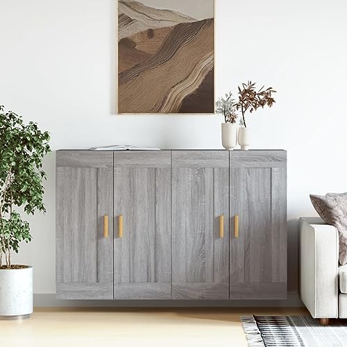 MNISDFL Wandschränke 2 STK. Grau Sonoma Holzwerkstoff Schrank kleiderschrank for Schlafzimmer Wohnzimmer MNISDFL Wandschränke 2 STK. Grau Sonoma Holzwerkstoff Schrank kleiderschrank for Schlafzimmer Wohnzimmer von MNISDFL