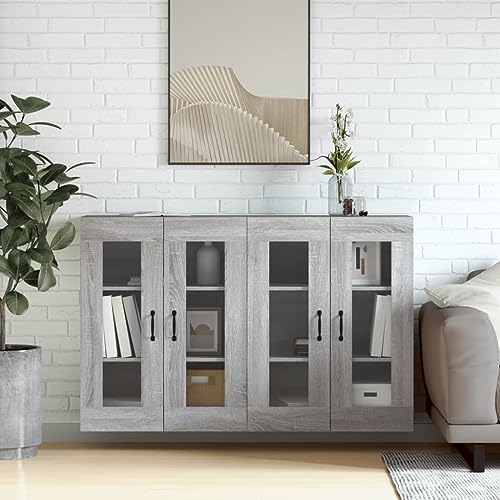 MNISDFL Wandschränke 2 STK. Grau Sonoma Holzwerkstoff gartenschrank sideboards for Büro Innenraum MNISDFL Wandschränke 2 STK. Grau Sonoma Holzwerkstoff gartenschrank sideboards for Büro Innenraum von MNISDFL