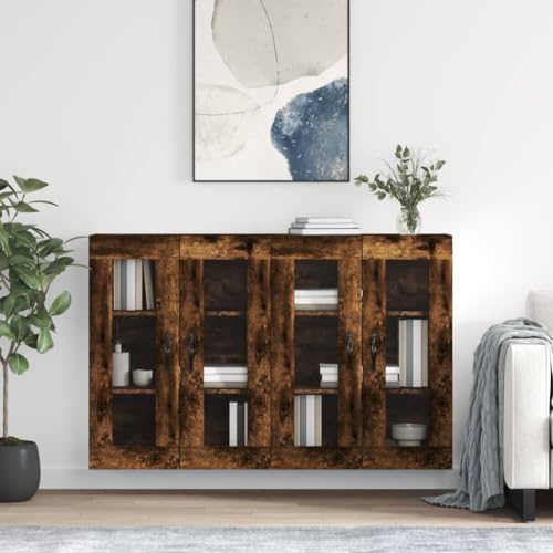 MNISDFL Wandschränke 2 STK. Räuchereiche Holzwerkstoff gartenschrank gartenschrank for Büro Wohnzimmer MNISDFL Wandschränke 2 STK. Räuchereiche Holzwerkstoff gartenschrank gartenschrank for Büro Wohnzimmer von MNISDFL