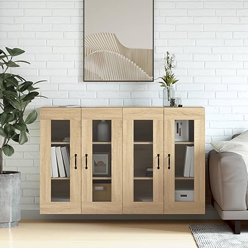 MNISDFL Wandschränke 2 STK. Sonoma-Eiche Holzwerkstoff gartenschrank Schrank for Wohnzimmer Innenraum von MNISDFL