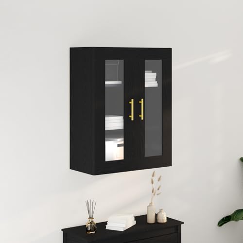 MNISDFL Wandschrank mit Glastüren Schwarz Eiche sideboards kommoden for Wohnzimmer Büro 69,5x34x90 cm MNISDFL Wandschrank mit Glastüren Schwarz Eiche sideboards kommoden for Wohnzimmer Büro 69,5x34x90 cm von MNISDFL