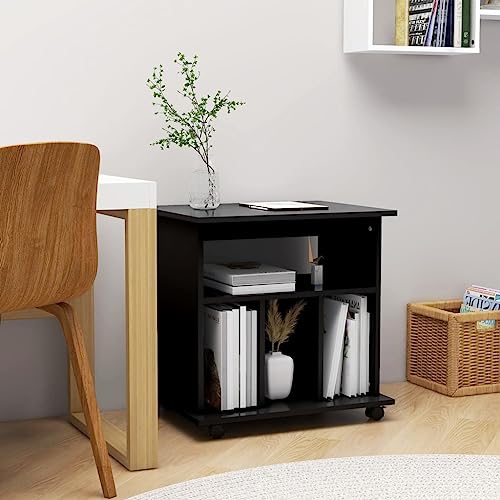 MNISDFL Wohnzimmer Kabinett Möbel für das Esszimmer Vitrinen Rollschrank Schwarz 60x45x60 cm Holzwerkstoff von MNISDFL