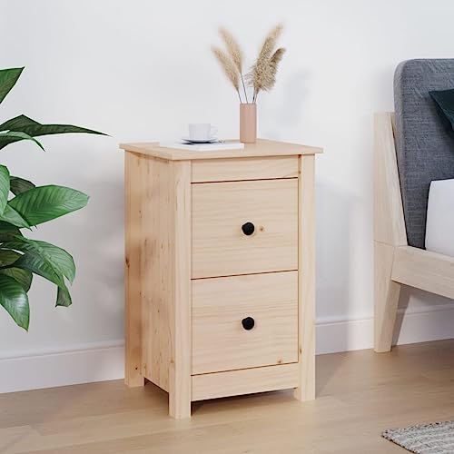 Nachttisch Bedside Table kommode mit schubladen for Zimmer Schlafzimmer 40x35x61,5 cm Massivholz Kiefer von MNISDFL