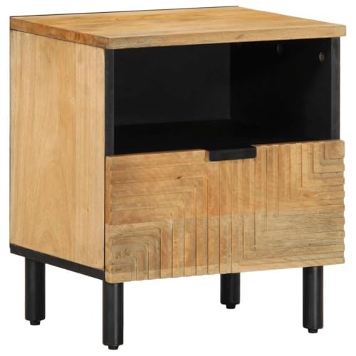 Nachttisch Braun Bedside Table badschrank schmal for Schlafzimmer Zimmer 40x33x46 cm Massivholz Mango von MNISDFL
