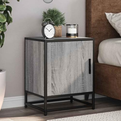 Nachttische 2 STK. Grau Sonoma kommode mit schubladen badschrank schmal for Schlafzimmer Zimmer 40x31x50 cm Holzwerkstoff Metall von MNISDFL