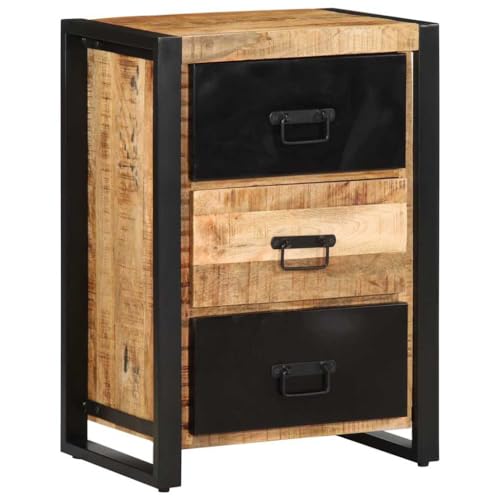 Schubladenschrank kleiderschrank gartenschrank for Büro Schlafzimmer 50x35x70 cm Raues Massivholz Mango von MNISDFL