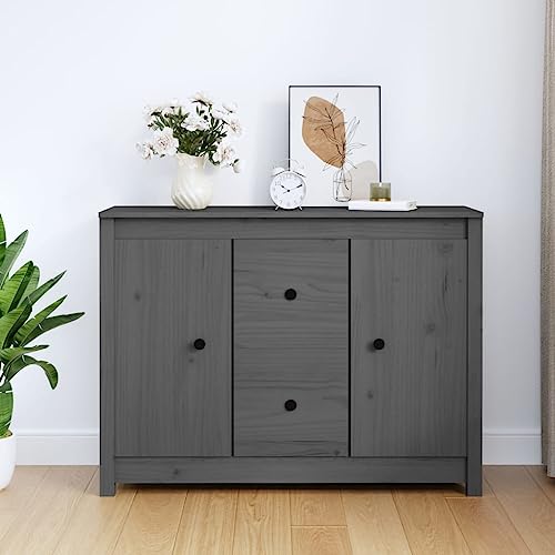 Sideboard Grau kommoden Schrank for Wohnzimmer Innenraum 100x35x74 cm Massivholz Kiefer Sideboard Grau kommoden Schrank for Wohnzimmer Innenraum 100x35x74 cm Massivholz Kiefer von MNISDFL