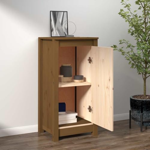Sideboard Honigbraun Schrank gartenschrank for Schlafzimmer Büro 39x35x80 cm Massivholz Kiefer von MNISDFL