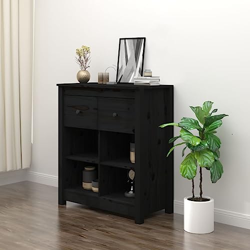 Sideboard Schwarz sideboards Schrank for Büro Wohnzimmer 70x35x80 cm Massivholz Kiefer Sideboard Schwarz sideboards Schrank for Büro Wohnzimmer 70x35x80 cm Massivholz Kiefer von MNISDFL