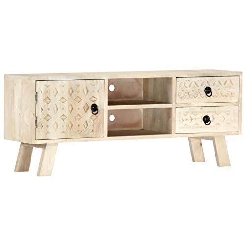 TV-Schrank badschrank schmal kommode mit schubladen for Wohnzimmer Schlafzimmer 110 x 30 x 44 cm Massivholz Mango TV-Schrank badschrank schmal kommode mit schubladen for Wohnzimmer Schlafzimmer 110 x 30 x 44 cm Massivholz Mango von MNISDFL