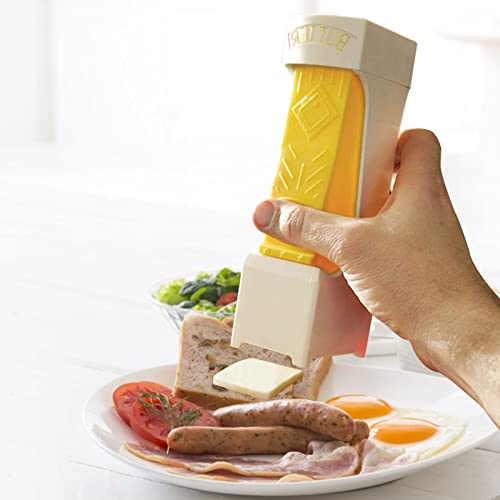 MNJR Butterschneider, Käsehobel Edelstahl, One Click Stick Butterschneider, Butterspender Edelstahl, Butterkäseschneider Klingenscheibe Butter Gadgets Butterstick Frisch Halten von MNJR