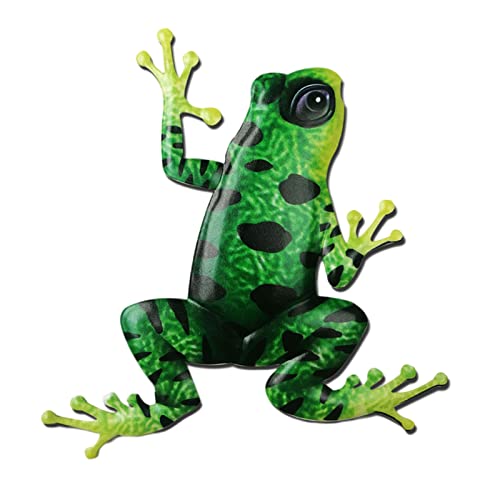 MNJR Wanddeko Metall Frosch, Metall Wandskulptur, Metall Frosch Deko, Metal Wall Art, 3D Kunst Wanddekor, Frosch Skulptur Metall Wandkunst für Zuhause Schlafzimmer Büro Garten (Grün) von MNJR