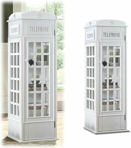 MNJVCFDS 5 -Stufige Telefonzelle Bücherregal - Holzbuchregal Mit Acryltür, Freistehender Lagerschrank Für Bücher, CDs Und Display, Vintage Phone Booth Style Regal MNJVCFDS 5 -Stufige Telefonzelle Bücherregal - Holzbuchregal Mit Acryltür, Freistehender Lagerschrank Für Bücher, CDs Und Display, Vintage Phone Booth Style Regal von MNJVCFDS