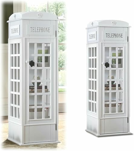 MNJVCFDS 5-Stufige Telefonzelle Bücherregal Mit Acryltür, 5-Stufig Holzbuchregal, Bodenbuchhandel, Telefonkabinenlagerschrank Organizer Display-Buchhandel von MNJVCFDS