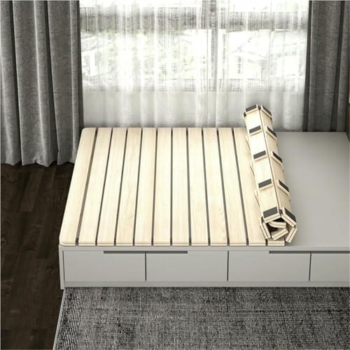 MNJVCFDS Holz Roll-Typ Slatted Bett, Klappbares Bettbrett, Tatami-Rahmen, Solid Futon-Rahmen, Queen Slats Für Schlafzimmer, Wohnzimmer (78,7 * 53,2 Zoll) von MNJVCFDS