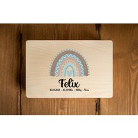 Erinnerungskiste Erinnerungsbox 40x30/30x20cm Regenbogen Boho Blau 3 Baby Junge Mädchen Kind Geburt Taufe Geschenk von MNKreativkiste