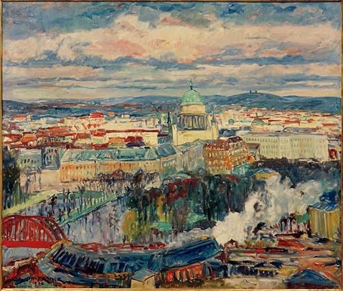 MNMSBFXQ Berühmt Hochwertiges Leinwanddruck Leinwand Wandbild Kunstdruck Ansicht Von Potsdam Mit Der Nicolaikirche Von Franck für Flurdekoration 60x90cm von MNMSBFXQ