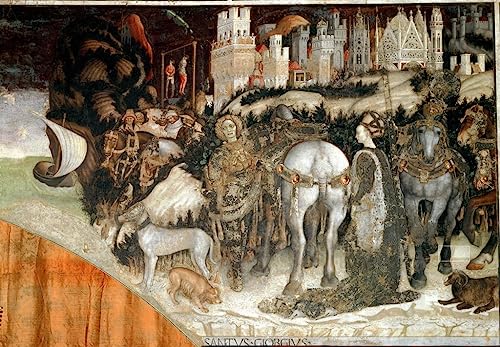 MNMSBFXQ Berühmt Hochwertiges Leinwanddruck Leinwand Wandbild Kunstdruck Saint George Delivating the of Trapezunt Detail Von Antonio Pisanello Gemälde Wandkunst für Flurdekoration 60x90cm von MNMSBFXQ