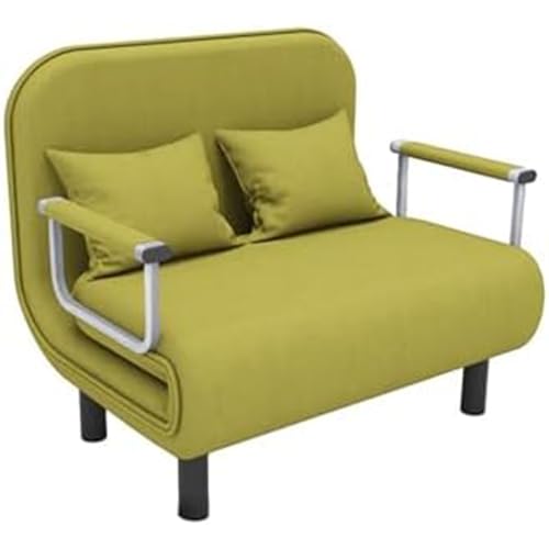 MNOIINM 3-in-1-Sofa, Bettstuhl, umwandelbar, verstellbar, zusammenklappbar, 5 Positionen, Schlafsessel mit Rückenlehne, gepolsterter Sitz, Einzel-Klappstuhl, Freizeit-Boden-Couch (Größe: 100 cm, von MNOIINM