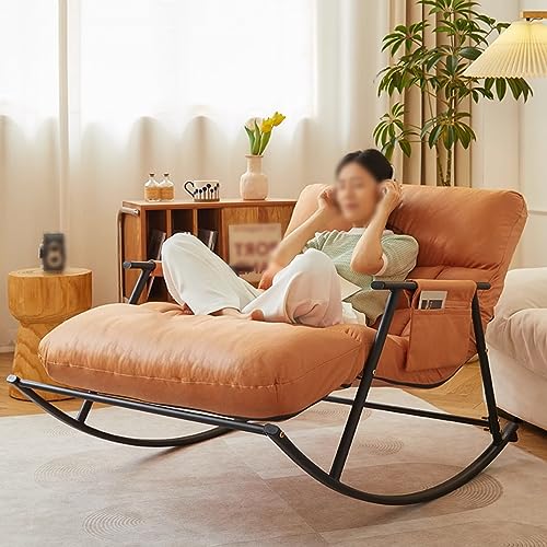 MNOIINM Moderne Doppel-Sofaliege mit Kissen, atmungsaktiver Schlafzimmer-Schaukelstuhl, Outdoor-Gartenliege mit Armlehnen, Zero Gravity Camping-Schaukelstuhl, ergonomischer Stuhl. von MNOIINM