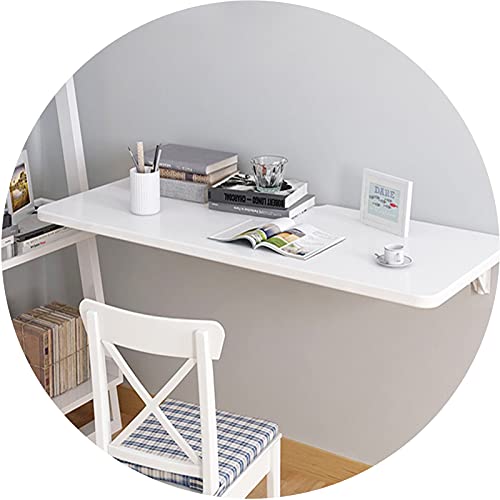 MNOIINM Wandmontierter Klapptisch, kleiner Tisch zum Aufhängen an der Wand, zusammenklappbarer Küchen-Esstisch, schmaler Schreibtisch an der Wand, verschiedene Größen (Farbe: Weiß, Größe: 80 x 40 cm) von MNOIINM