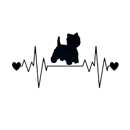 M337 Autoaufkleber Westie Hund Herzschlag Lebensader Zubehör Pegatinas Para Coche DIY Auto-Styling (2) von MNQWMOU