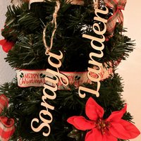 Holz Ornamente; Personalisierte Name Ornamente 2Er Set von MNSEngraving