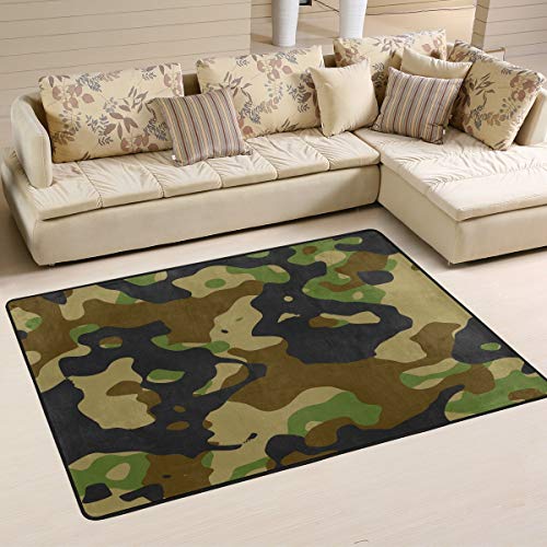 Mnsruu Camouflage Teppich im Militär-Stil für Wohnzimmer, Schlafzimmer, Textil, multi, 183cm x 122cm(6 x 4 feet) von Mnsruu