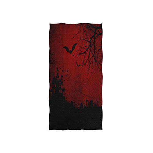 Mnsruu Grunge Halloween Fledermaus Haus Nacht weiches Bad Hotel Spa Hand Gym Sport Handtuch 76 x 38 cm von Mnsruu