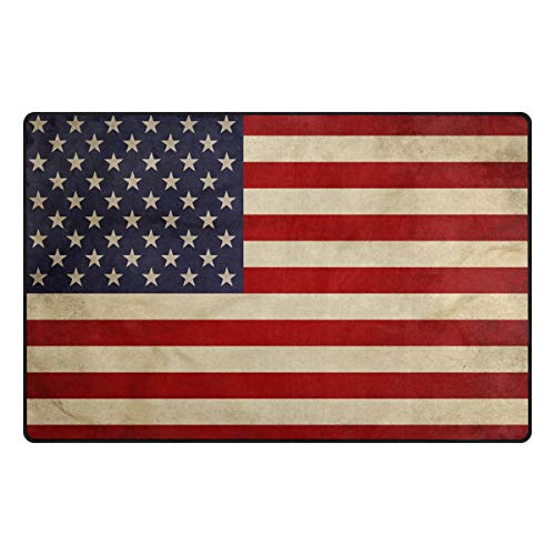 Mnsruu US7 Teppich, USA-Flagge, rutschfeste Fußmatte für Kinderzimmer, Wohnzimmer, Schlafzimmer, Textil, multi, 50 x 80 cm(1.7' x 2.6' ft) von Mnsruu