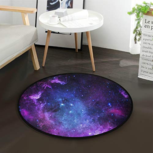 Mnsruu Universum Starry Galaxy Nebel Weltraum, runder Bereich Teppich für Wohnzimmer Schlafzimmer 92 cm Durchmesser von Mnsruu