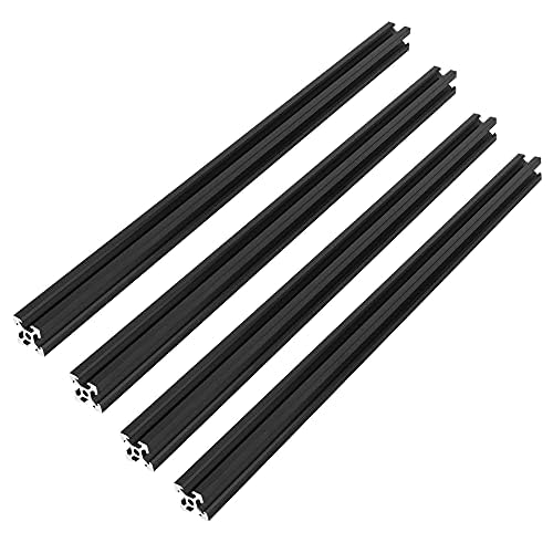 MNUPL 1/4 STÜCKE 2020 V-Slot 2020 V Europäischen Standard Schwarz Eloxiert Aluminiumprofil Extrusion 2020 Linearschiene for CNC 3D Drucker DIY(4Pcs 2020 V-Slot,450mm) von MNUPL