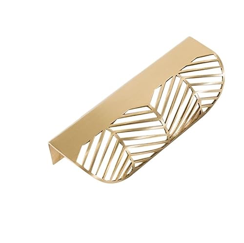 MNUPL 1 STÜCK Blattform Messing Gold Schrankgriffe Möbelgriffe Küchentürgriff Kupfer Schubladengriffe Schrankgriff(Large-Golden) von MNUPL