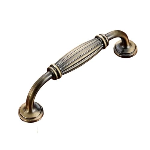 MNUPL 1 STÜCK Europäischer antiker Türgriff Schublade Zinklegierung Einfache Garderobe Möbelzubehör Antiker grüner Schrankgriff(2982-96mm) von MNUPL
