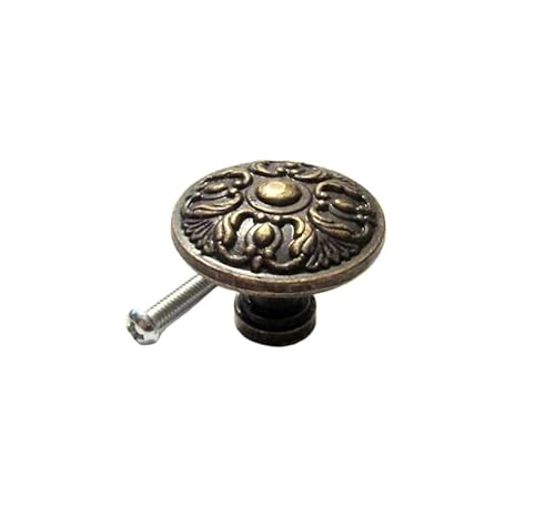 MNUPL Antiker Messing-Bronze-Einzelloch-Rundschmuck, Truhe, Schrank, Kommode, Schublade, Tür, Fenster, Griff, Zugknopf, 4 Arten(Knob A) von MNUPL