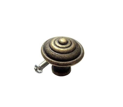 MNUPL Antiker Messing-Bronze-Einzelloch-Rundschmuck, Truhe, Schrank, Kommode, Schublade, Tür, Fenster, Griff, Zugknopf, 4 Arten(Knob D) von MNUPL