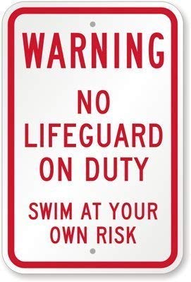 MNUT Warnung: No Lifeguard On Duty, Swim at Your Own Risk Schild Metallschild Private Property Schilder Blechschild 20,3 x 30,5 cm von MNUT