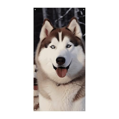 Huskies Türabdeckung Banner Party Dekor Zubehör Veranda Hängendes Banner Personalisierung Party Banner für Urlaub Geburtstag Garten Rasen von MNVTSKOP