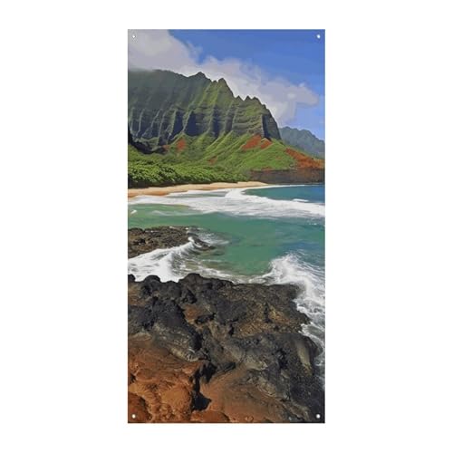 Kauai Hawaii Seashore Türabdeckung Banner Party Dekor Supplies Veranda Hängendes Banner Personalisierung Party Banner für Urlaub Geburtstag Garten Rasen von MNVTSKOP