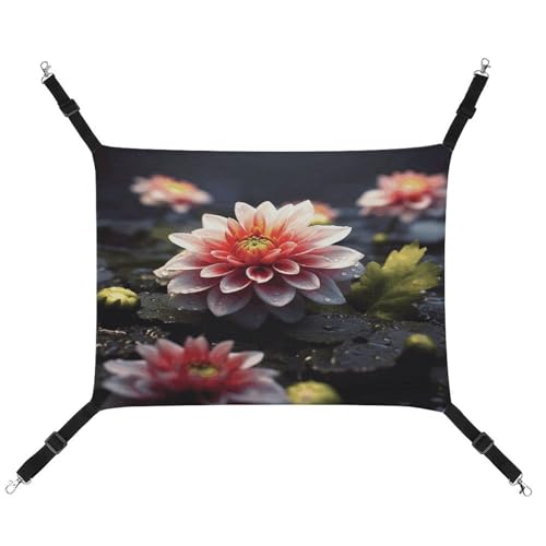 MNVTSKOP Flower Pet Hammock Breathable Cat Hanging Hammock with Adjustable Straps and Metal Hooks Plush Small Animal Soft Hideout Bed for Indoor and Outdoor von MNVTSKOP