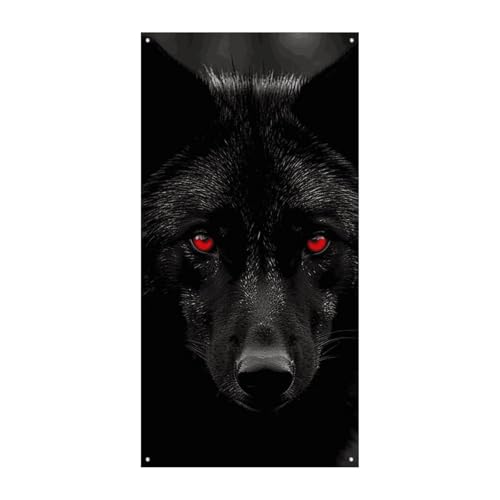 Willkommensdekoration Banner 70,9 × 35,4 Zoll schwarz rot äugiger Wolf gedruckt Party Türvorhang Weihnachten Türbanner Veranda Banner Xmas Türabdeckungen für drinnen und draußen Willkommensdekoration Banner 70,9 × 35,4 Zoll schwarz rot äugiger Wolf gedruckt Party Türvorhang Weihnachten Türbanner Veranda Banner Xmas Türabdeckungen für drinnen und draußen von MNVTSKOP