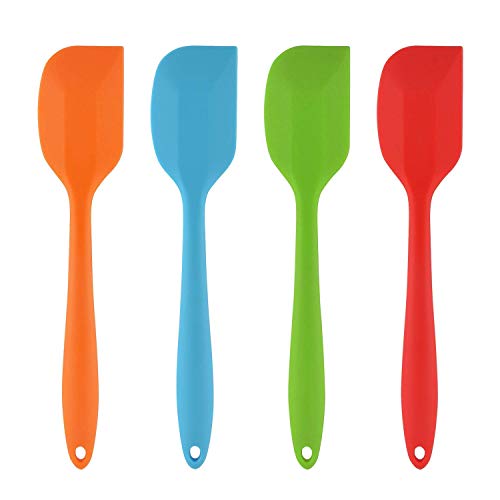 MOACC Teigschaber Silikon Set, Antihaft-Gummispatel mit Edelstahlkern Teigschaber - Hitzebeständiges Spatel-Küchenutensilien zum Backen-Set, 4 Stück, Mehrfarbig von MOACC