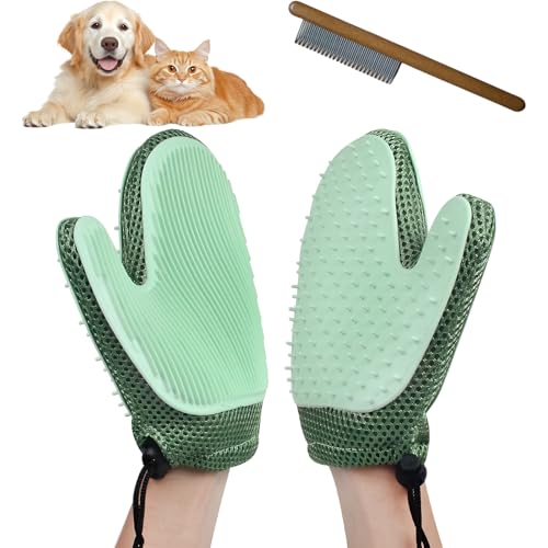 MOAZIFI Haustier Fellpflege Handschuh Katze Hund,2 Stück Massagehandschuh Fellpflege Handschuh für Kurzhaar und Langhaar MOAZIFI Haustier Fellpflege Handschuh Katze Hund,2 Stück Massagehandschuh Fellpflege Handschuh für Kurzhaar und Langhaar von MOAZIFI