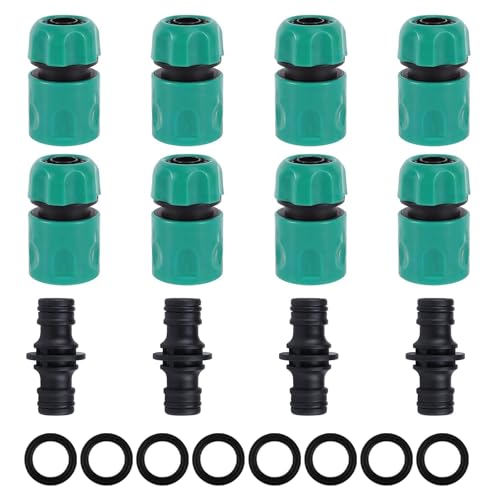 12 Stück Schlauch Kupplung-Satz 1/2 Zoll 13mm Doppelstecker Gartenschlauch Verbindungen Extender Verlängerung, Schlauchanschluss 1/2 Zoll für Familie Garten von MOAZIFI