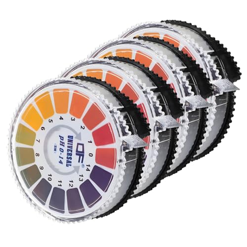 4 Rollen Ph-Testpapier, Ph-Messbereich 0-14, Ph Teststreifen, Ph Wert Boden Messen, Säure- Und Alkaliprüfgerät Verwendet Im Chemischen Labor, Schiffsfärbung Und Weberei von MOAZIFI